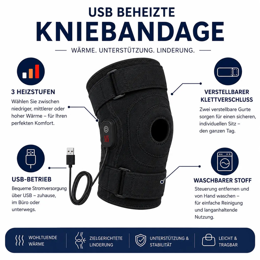Velomed Knie-Kompressionsbandage mit Wärmefunktion – Sofortige Schmerzlinderung